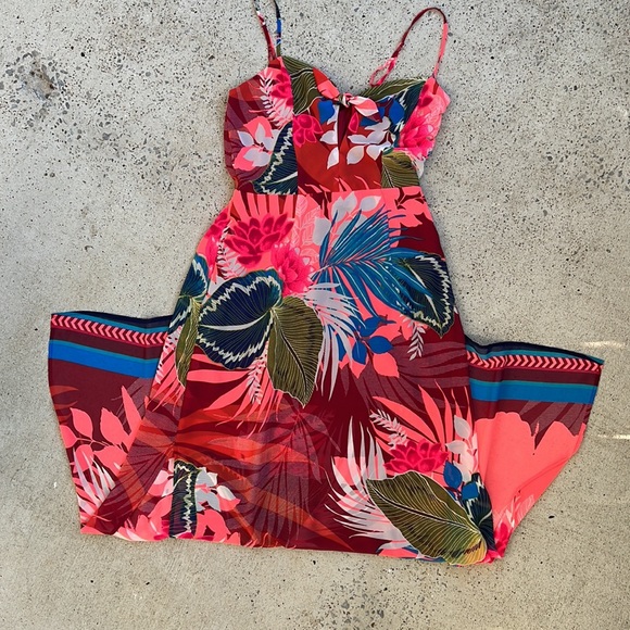 Express Dresses & Skirts - Express tropical print cut-out maxi dress size small